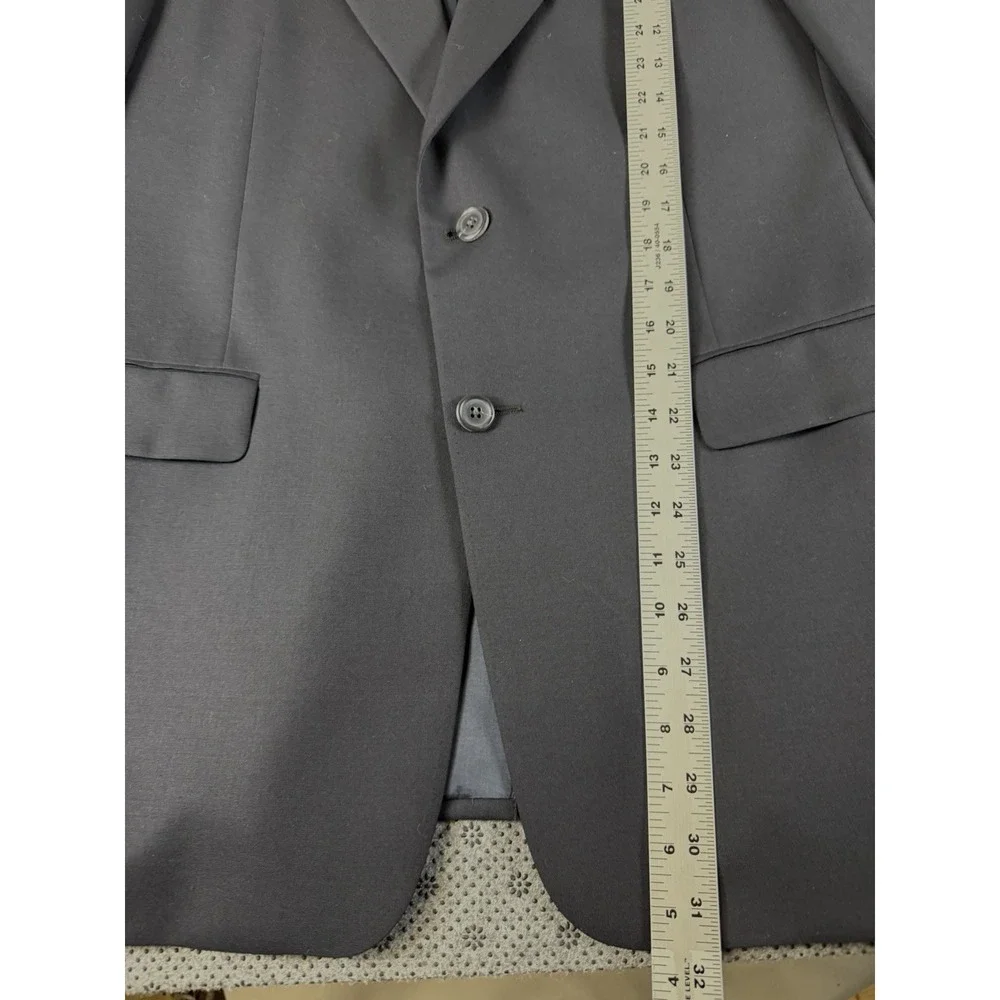 Hickey Freeman Ltd. Dillards 42 R Black Blazer 2 Button Closure 100% Wool USA